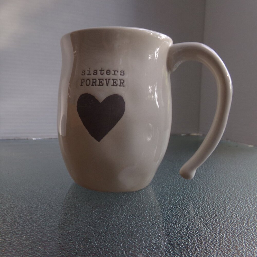 Demdaco Coffee Tea Cup Mug Sisters Forever Heart Ceramic - Picture 2 of 16